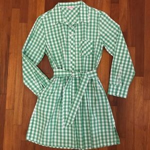 Kaycee Hughes Green Gingham Shirtdress
